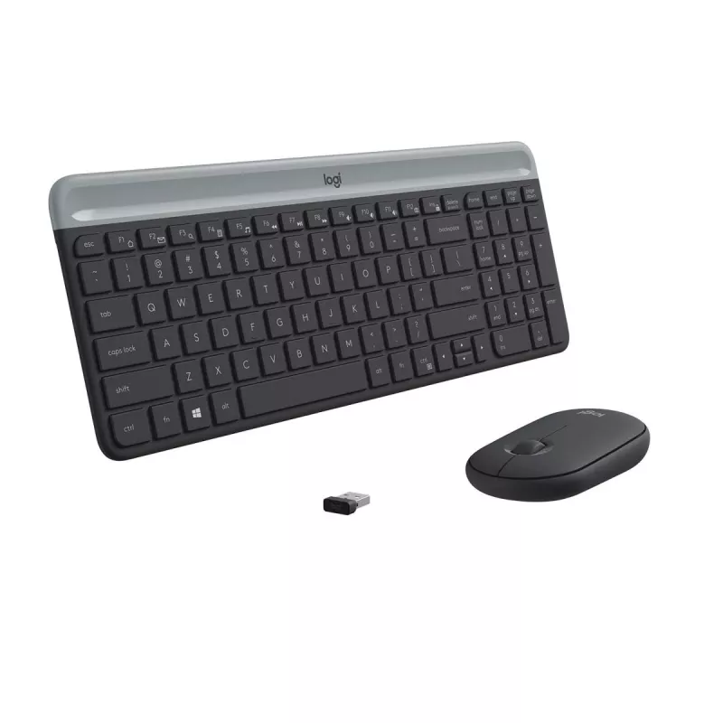 LOGITECH tenká bezdrôtová klávesnica a myš sada MK470 - grafitová - AZERTY belgická
