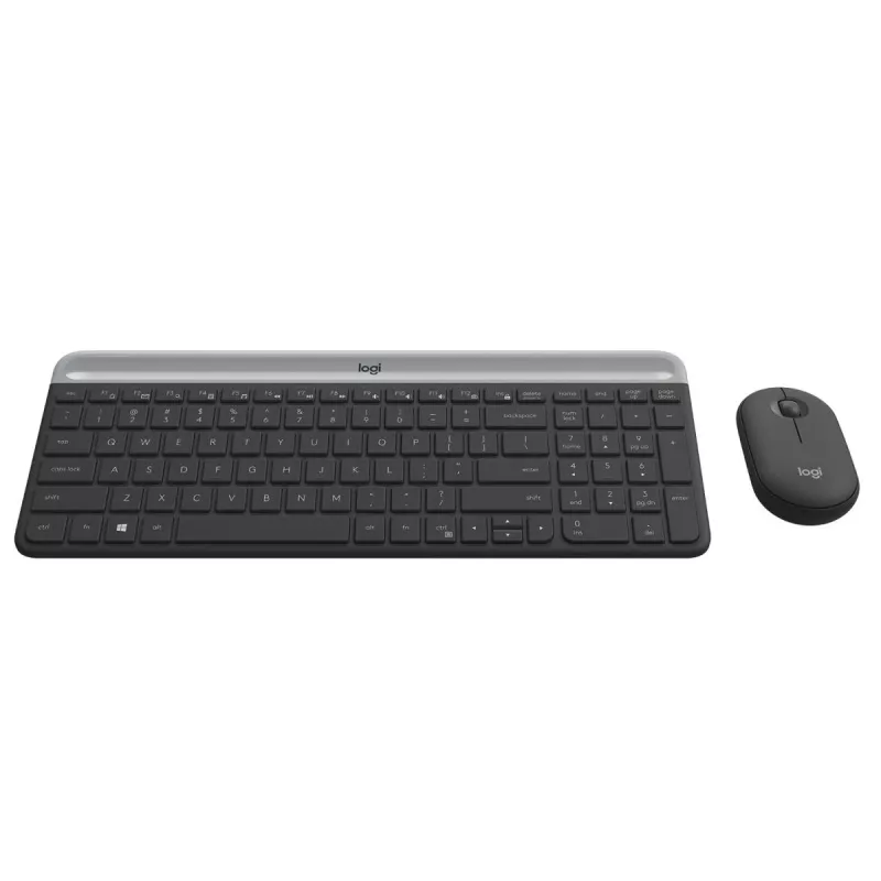 LOGITECH tenká bezdrôtová klávesnica a myš sada MK470 - grafitová - AZERTY belgická