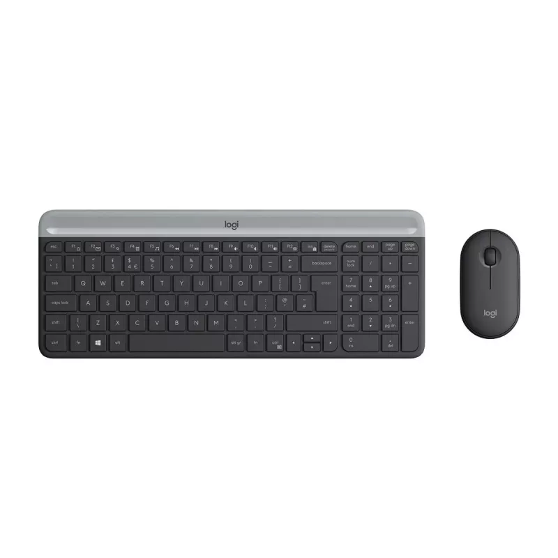LOGITECH tenká bezdrôtová klávesnica a myš sada MK470 - grafitová - AZERTY belgická
