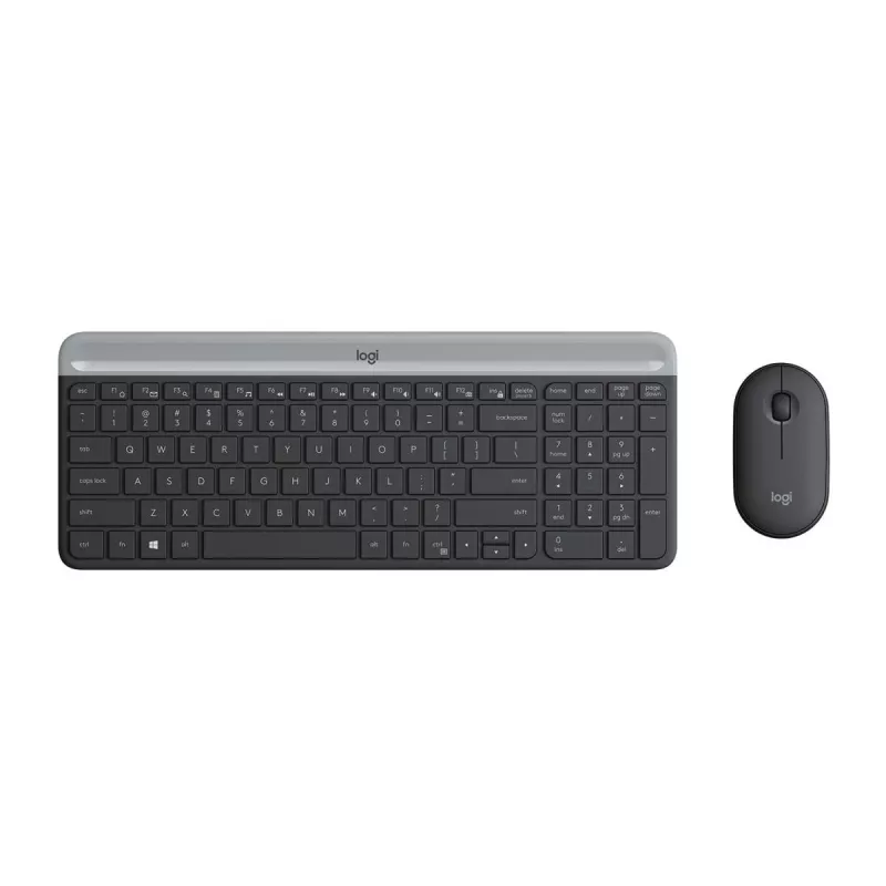 LOGITECH tenká bezdrôtová klávesnica a myš sada MK470 - grafitová - AZERTY belgická