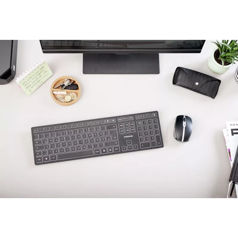 CHERRY KW 9100 SLIM klávesnica univerzálna RF Wireless + Bluetooth QWERTY anglická čierna