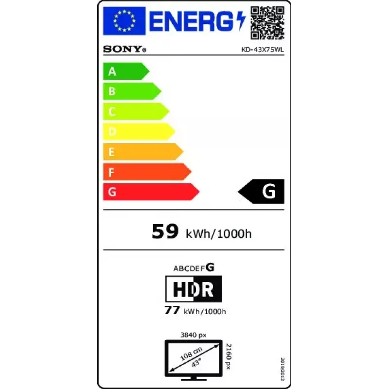 Sony BRAVIA | KD-43X75WL | LED | 4K HDR | Google TV | ECO PACK | BRAVIA CORE | dizajn s úzkym rámom