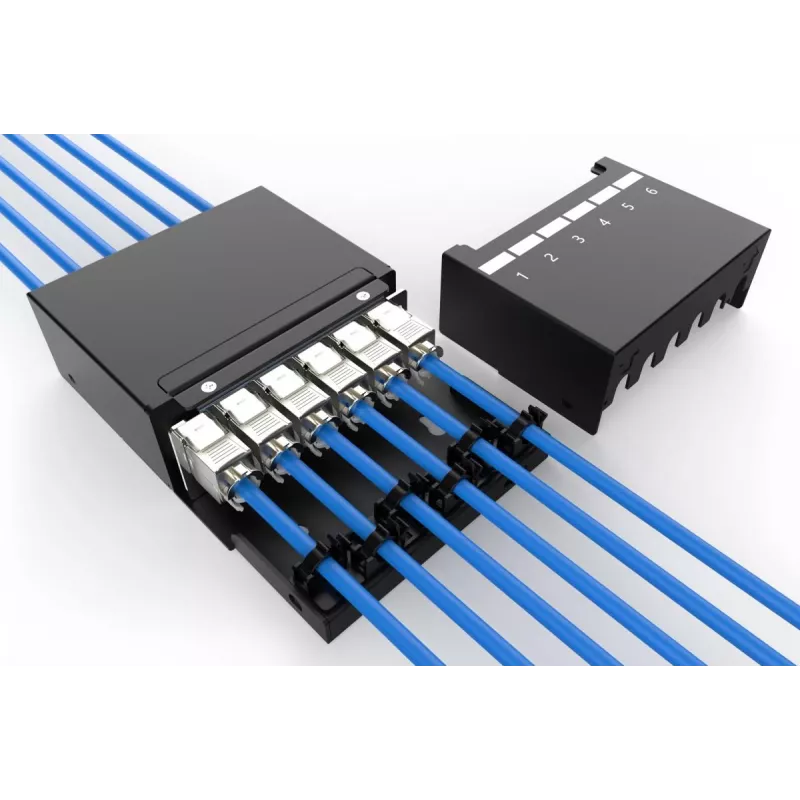 DIGITUS Consolidation Point Box – 6 portov Keystone moduly s inteligentným správcom káblov