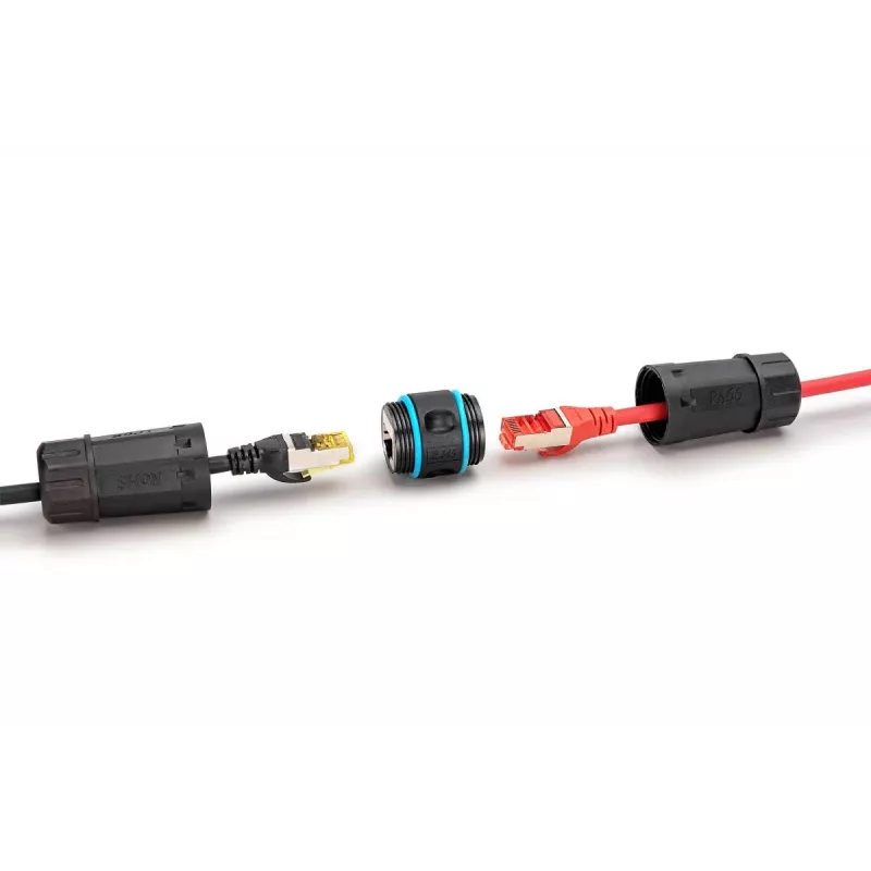 Digitus DN-93905-OD vonkajšia spojka RJ45 CAT 6A, IP68, čierna