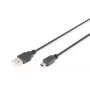 DIGITUS USB 2.0 prepojovací kábel, Type-A - Mini B (5-pinový) M/M, 1m, USB 2.0 kompatibilný, čierny