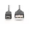 DIGITUS USB 2.0 prepojovací kábel, Type-A - Mini B (5-pinový) M/M, 1m, USB 2.0 kompatibilný, čierny