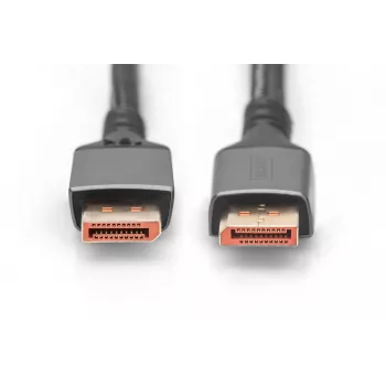 DIGITUS PREMIUM DisplayPort 2.1 prepojovací kábel - M/M 1m 16K UHD 80G hliníkové puzdro