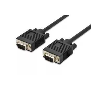 DIGITUS VGA monitorový prepojovací kábel, HD15 M/M, 5m 3Coax/7C, 2x ferit čierny