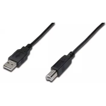 DIGITUS USB prepojovací kábel, Type-A - B M/M, 3m, USB 2.0 vhodný, čierny
