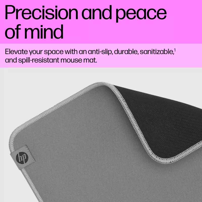 HP 105 dezinfikovateľná podložka pod myš, sivá, monochromatická, polyester, guma