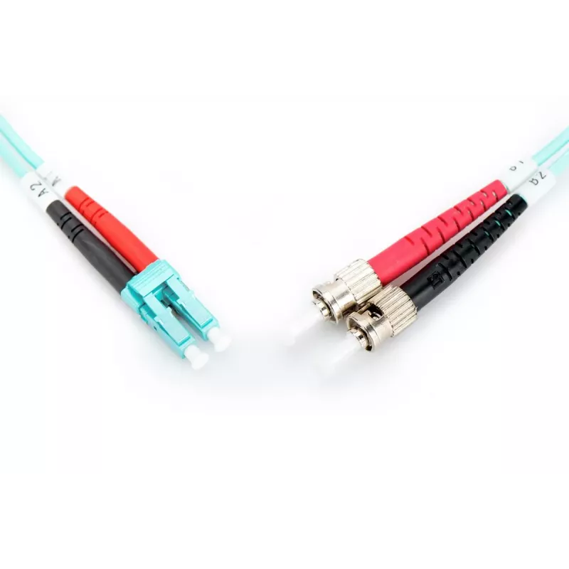 DIGITUS optický patch kábel, LC na ST Multimode 50/125 µm, Duplex, dĺžka 10 m, trieda OM3