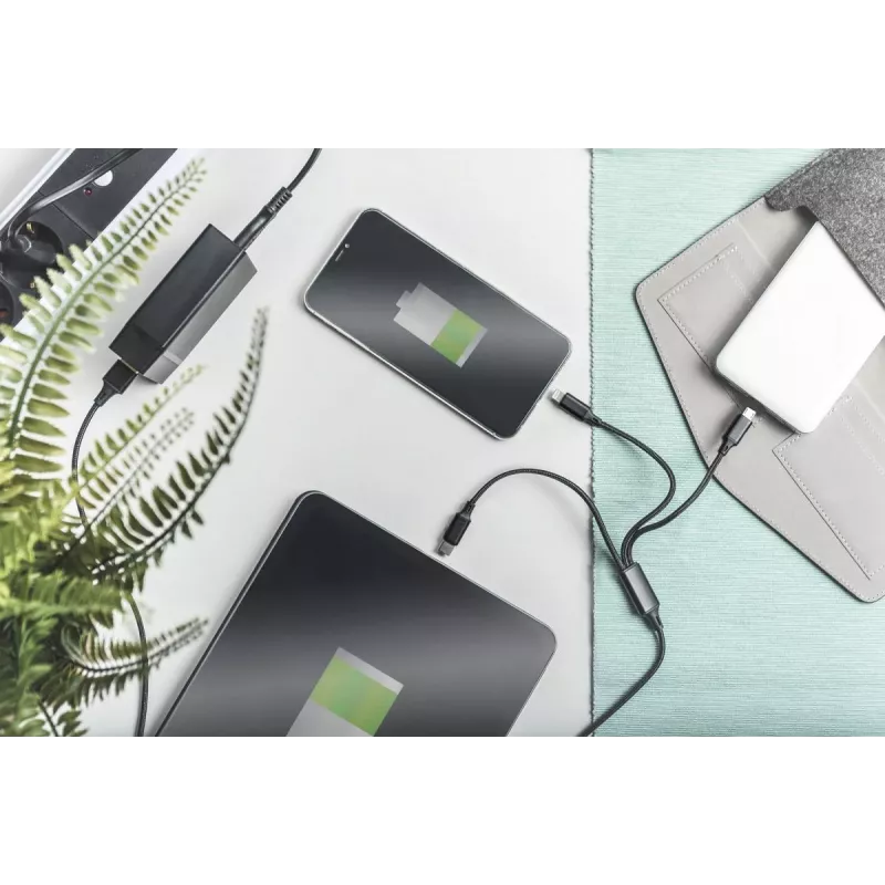 DIGITUS 3-in-1 nabíjací kábel USB-A – Lightning + Micro-B + Type-C 1 m