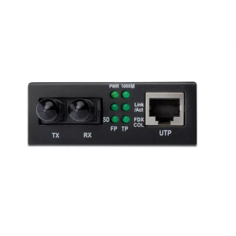 DIGITUS mediakonvertor, Multimode 10/100Base-TX na 100Base-FX, vrátane napájacieho zdroja, ST konektor samec, až do 2 km