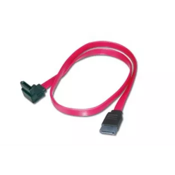 DIGITUS SATA prepojovací kábel, L-typ F/F, 50cm 90° l-zahnutý - rovný, SATA II/III červený