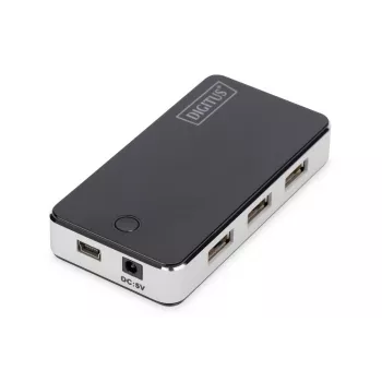DIGITUS USB 2.0 7-portový hub čierny (da-70222)