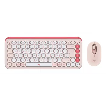 LOGITECH Wireless Combo - Pop Icon - Rose & Off White Qwertz nemecká