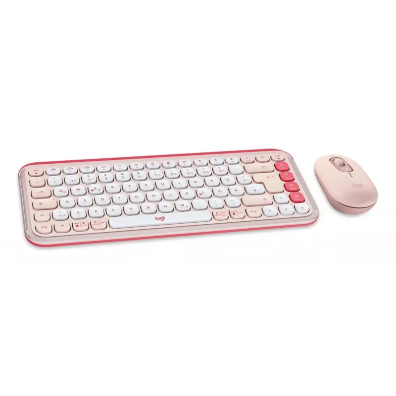 LOGITECH Wireless Combo - Pop Icon - Rose & Off White Qwertz nemecká