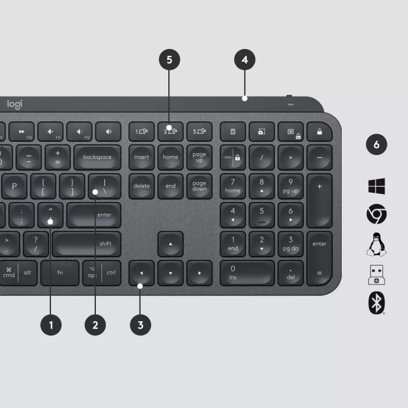 LOGITECH MX Keys For Business - Graphite - Suisse / švajčiarska Qwertz