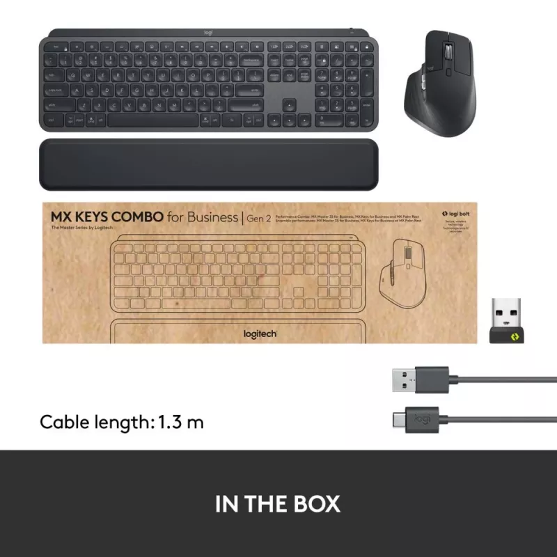 LOGITECH MX Keys Combo For Business Gen 2 – grafitová – Qwerty Esp