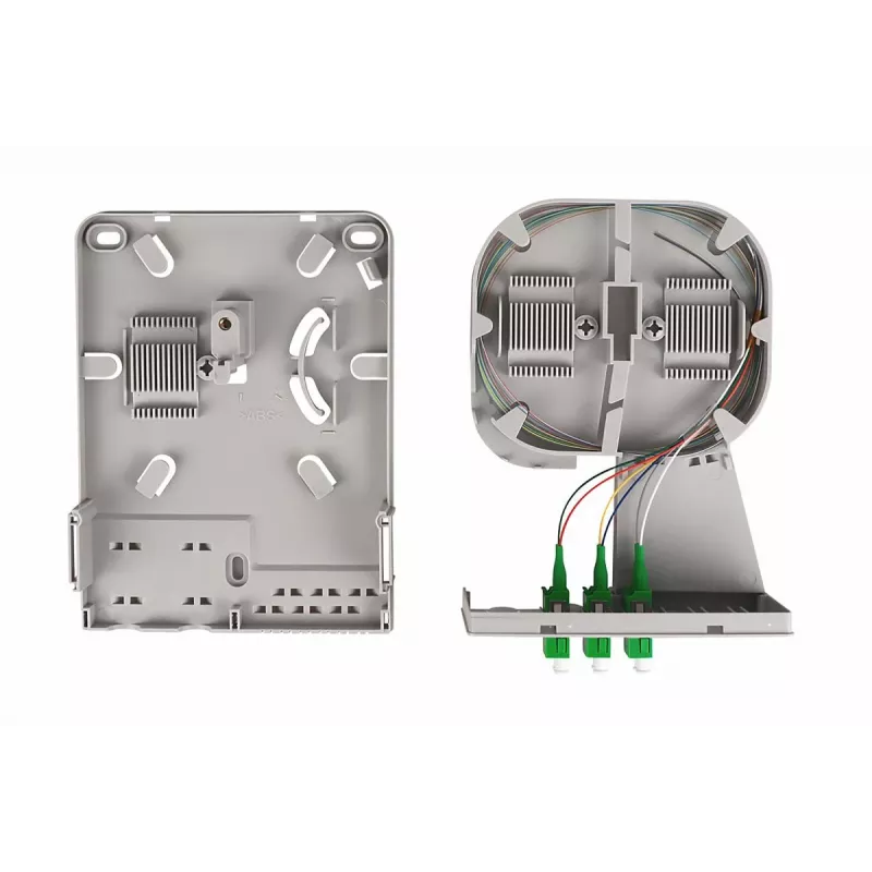 DIGITUS FTTH domáca rozvodná jednotka. 3x LC/APC Duplex OS2. IP54. Pripravená na zváranie