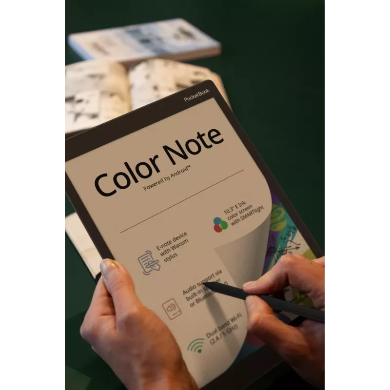 PocketBook Color Note PB1041-1-WW-B čítačka elektronických kníh, 10,3 palca E Ink Kaleido 3, 1404x1872, 32 GB, microSD, USB-C, Stormy Sea