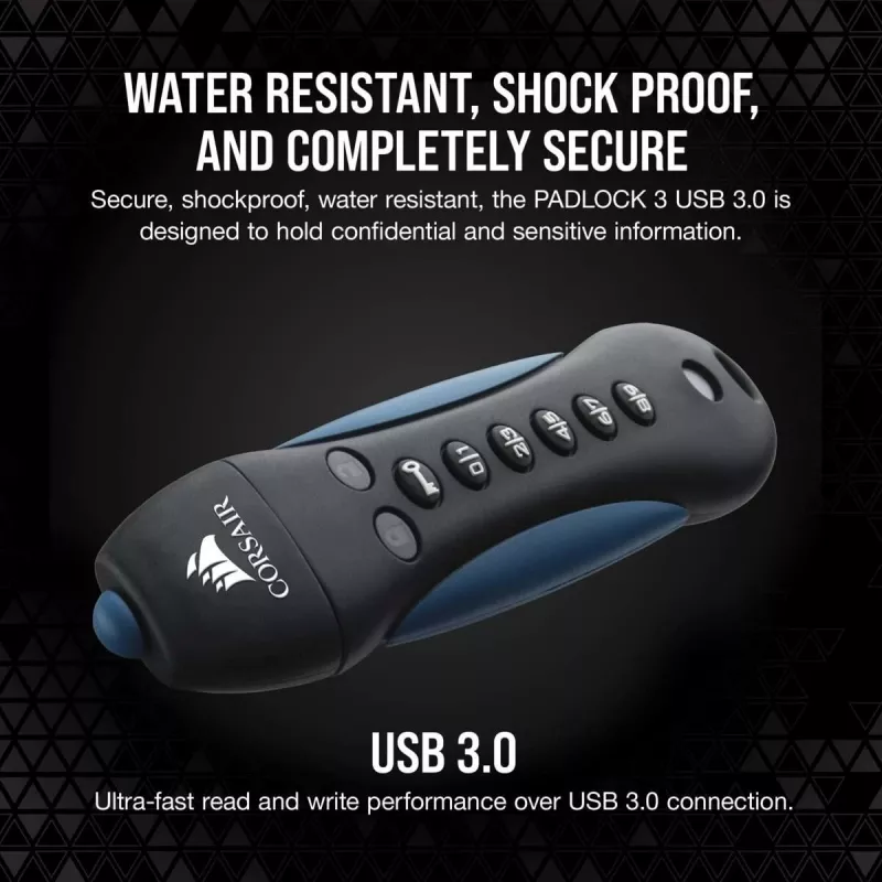 CORSAIR Flash Padlock 3 Secure – 256 GB – USB kľúč – USB 3.0