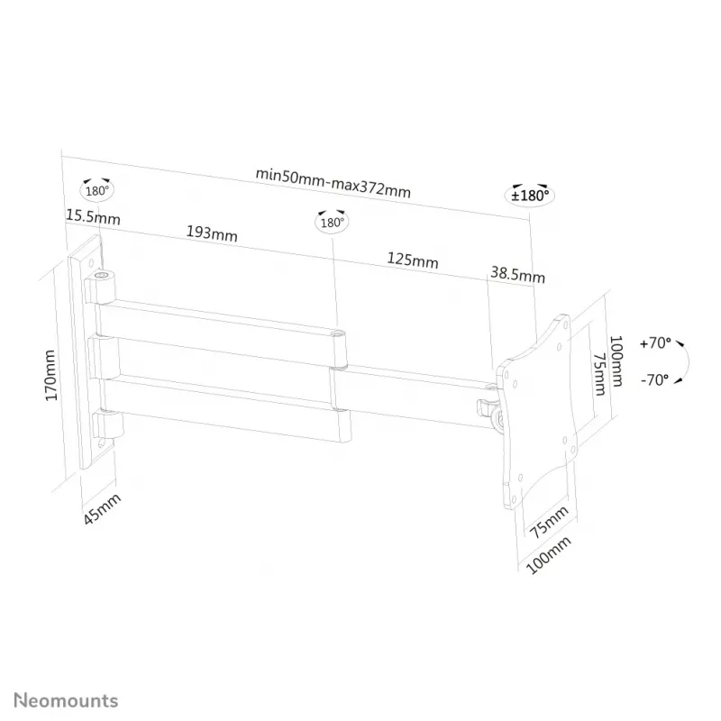 Neomounts FPMA-W830BLACK nástenný držiak monitora/TV 10-27