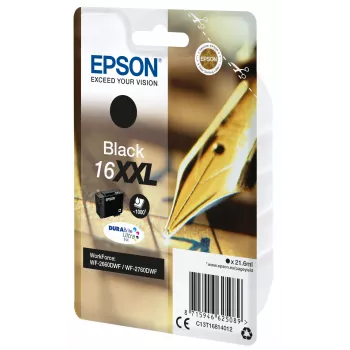 Epson samostatné balenie čierna 16XXL DURABrite Ultra atrament, Extra (Super) vysoký výnos, čierna, pigmentový atrament, 21,6 ml, 1 ks, 1000 strán