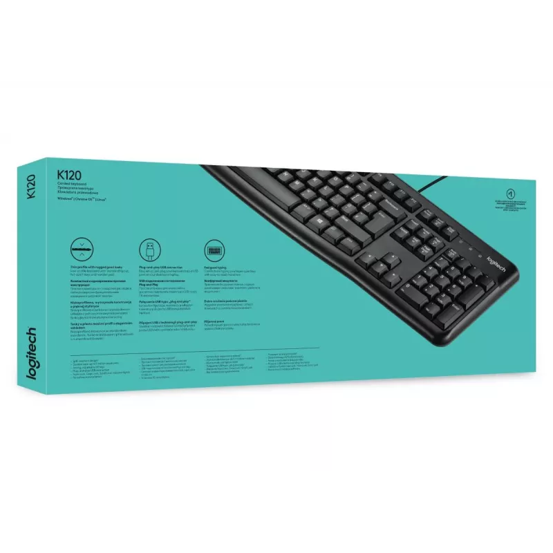 LOGITECH klávesnica K120 - pre firmy Azerty belgická