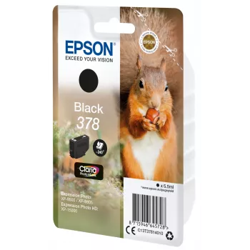 Epson Squirrel Singlepack čierna 378 Claria Photo HD atrament, štandardná výťažnosť, čierna, pigmentový atrament, 5,5 ml, 1 kus, 240 strán