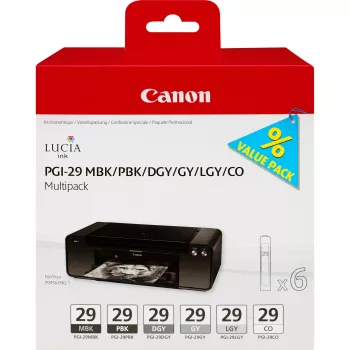Canon PGI-29 MBK/PBK/DGY/GY/LGY/CO 6 atramentových kaziet multipack