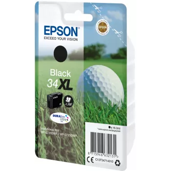 Epson Golfball samostatné balenie čierna 34XL DURABrite Ultra atrament, vysoký (XL) výkon, čierna, pigmentový atrament, 16,3 ml, 1 kus, 1100 strán