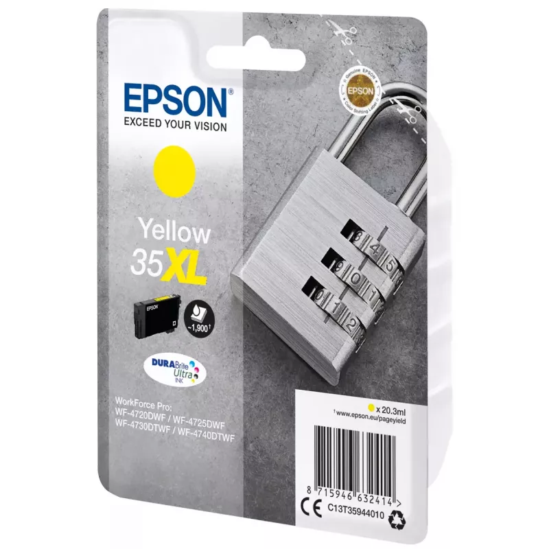 Kazeta Epson Padlock samostatné balenie žltá 35XL DURABrite Ultra atrament