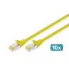 DIGITUS patch kábel - CAT6a - S/FTP - Snagless - 1m - žltý - balenie 10 ks
