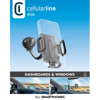 Cellularline Hug Flexi - univerzálny držiak smartfónu do auta s prísavkou
