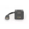 DIGITUS HDMI Y rozbočovací kábel, typ A - 2x typ A M/W, 20cm pasívny, Full HD, zlatý čierny