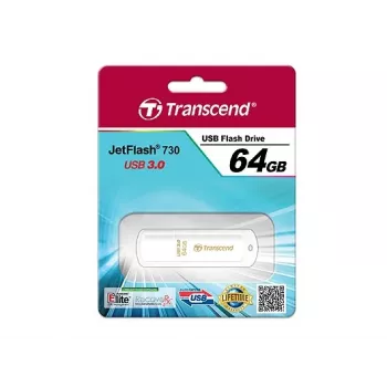 TRANSCEND Jetflash 730 - 64 GB USB kľúč - USB 3.0 - biely