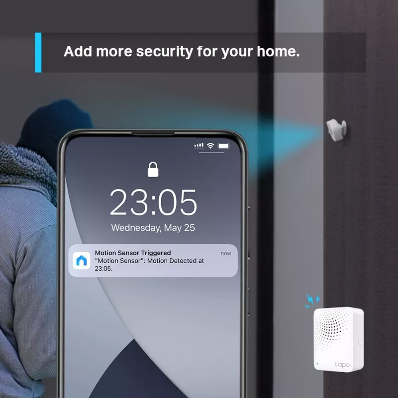 TP-Link Tapo inteligentný pohybový senzor, strop/stena, interiér, biely, 120°, bezdrôtový, 7 m