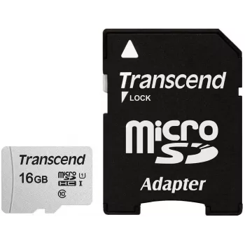 TRANSCEND Micro SDHC karta 300S 16 GB UHS-I U1 s adaptérom