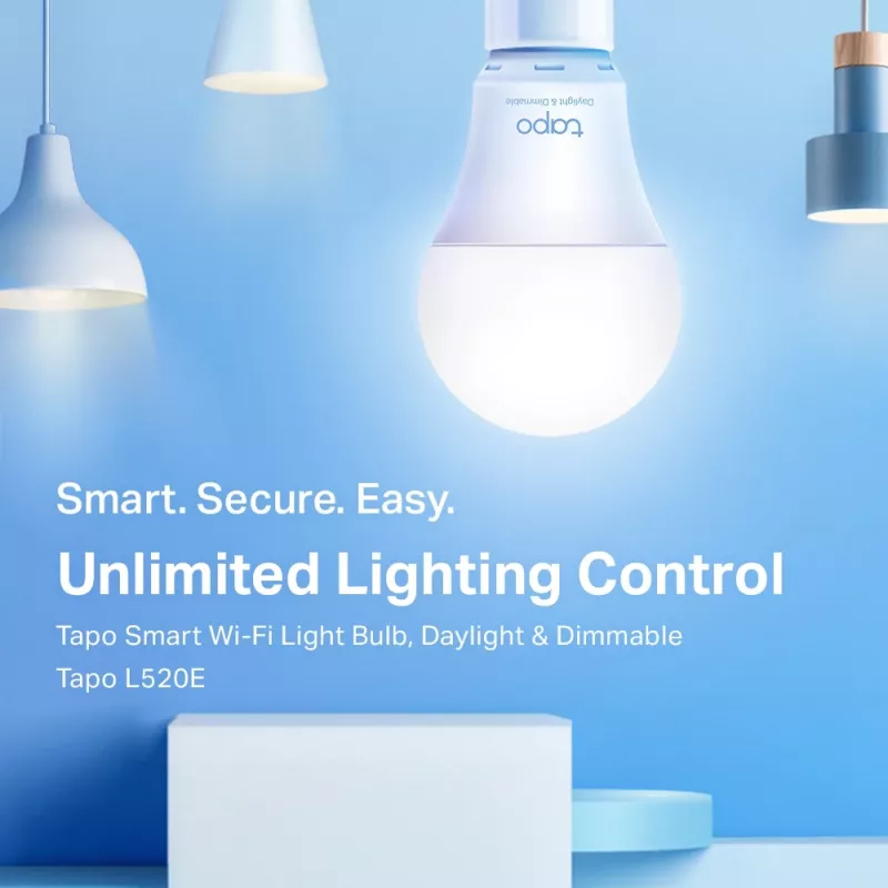 TP-Link Tapo Smart Wi-Fi Light Bulb, Daylight & Dimmable, smart žiarovka, Wi-Fi, biela, 802.11b, 802.11g, Wi-Fi 4 (802.11n), LED, E27