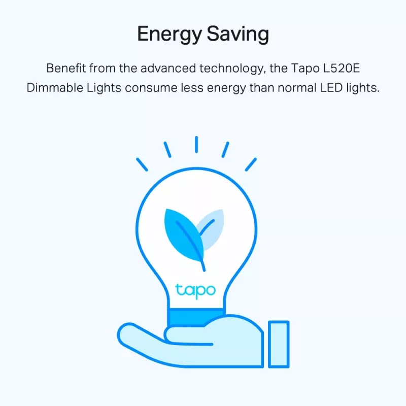 TP-Link Tapo Smart Wi-Fi Light Bulb, Daylight & Dimmable, smart žiarovka, Wi-Fi, biela, 802.11b, 802.11g, Wi-Fi 4 (802.11n), LED, E27