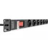 DIGITUS 1U hliníkový PDU, rackový, 8x CEE 7/5 menovitý výkon: 16A, 4000W, 250VAC 50/60Hz,