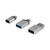 Equip USB-C OTG adaptér, balenie 3 ks, USB C, USB C, USB A, USB A, Micro-USB, USB C, strieborný
