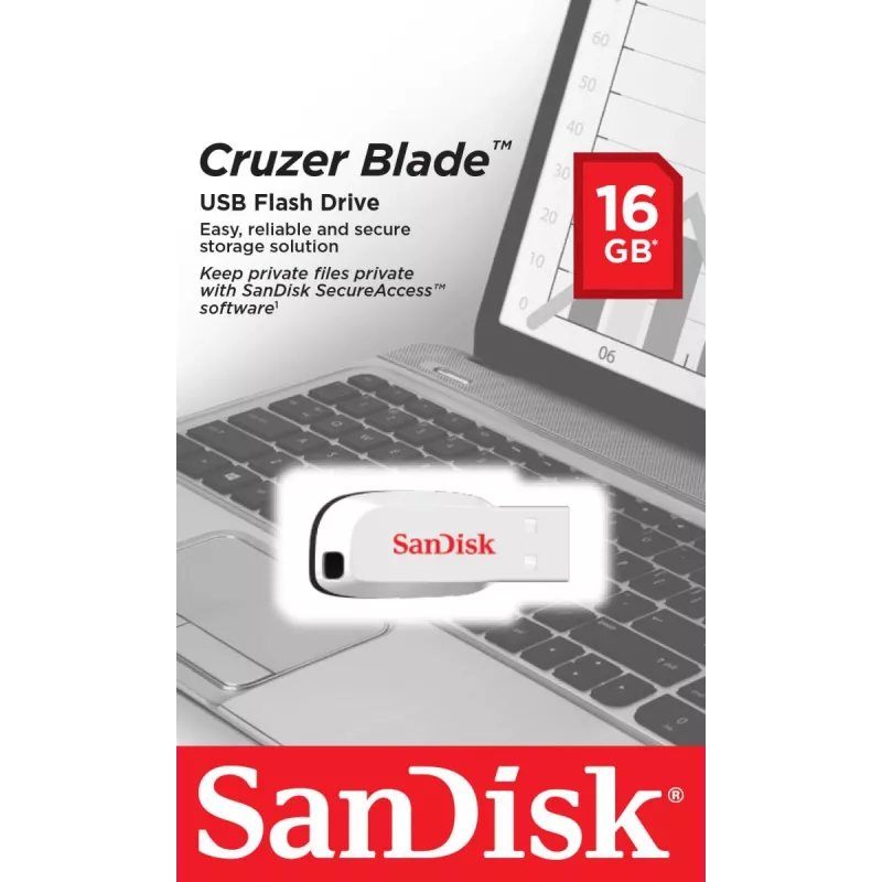 WESTERN DIGITAL SanDisk Cruzer Blade – 16 GB USB kľúč – USB 2.0 – biela