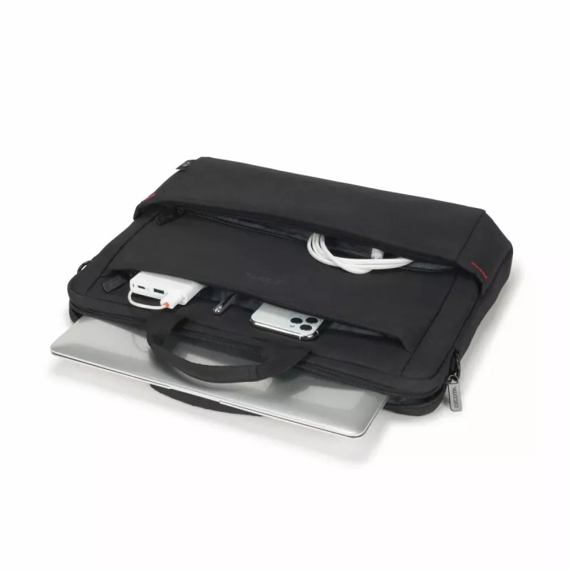 DICOTA Eco tenké puzdro Plus Base – taška na notebook 13-15,6 palcov – čierna / 300d RPET polyester