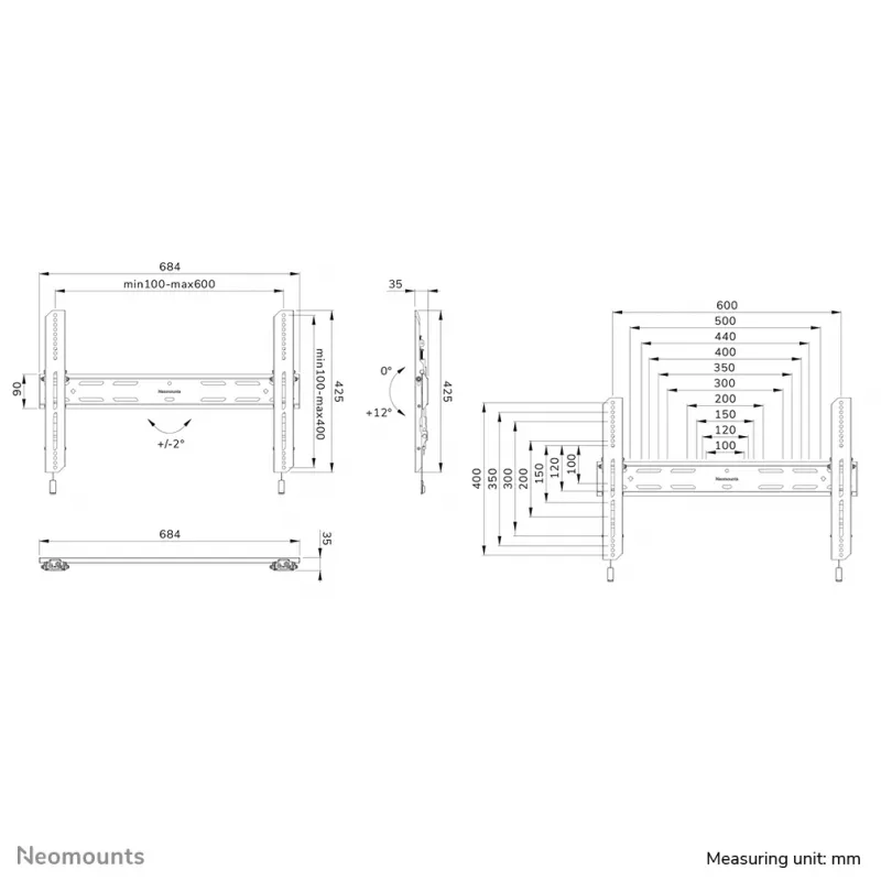 Neomounts WL35S-850BL16 TV držiak na stenu 42-86