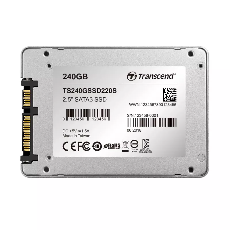 TRANSCEND SSD 220s 240GB 2.5in SATA 6Gb/s TLC hliníkové puzdro