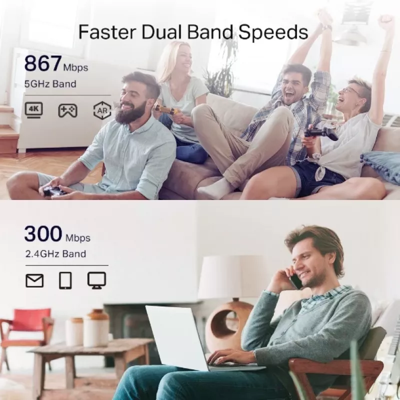 TP-Link RE335 sieťový opakovač 867 Mbit/s biely