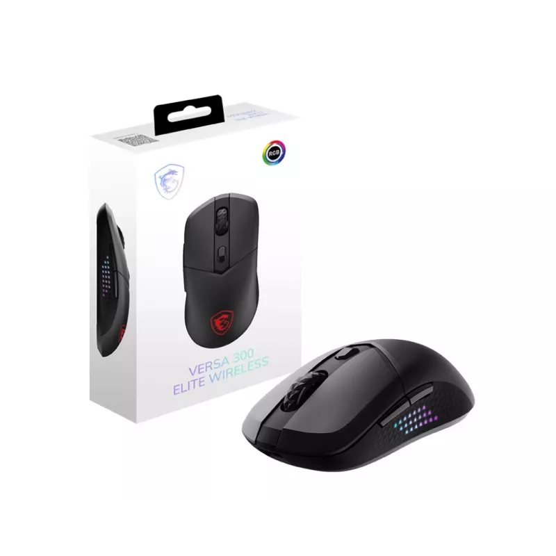 MSI VERSA 300 ELITE WIRELESS myš herná pravá ruka RF Wireless + Bluetooth + USB Type-C optická 26000 DPI