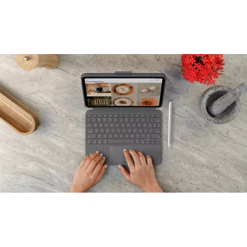 LOGITECH Combo Touch pre iPad (10. generácia) - Oxford sivá - Qwerty UK
